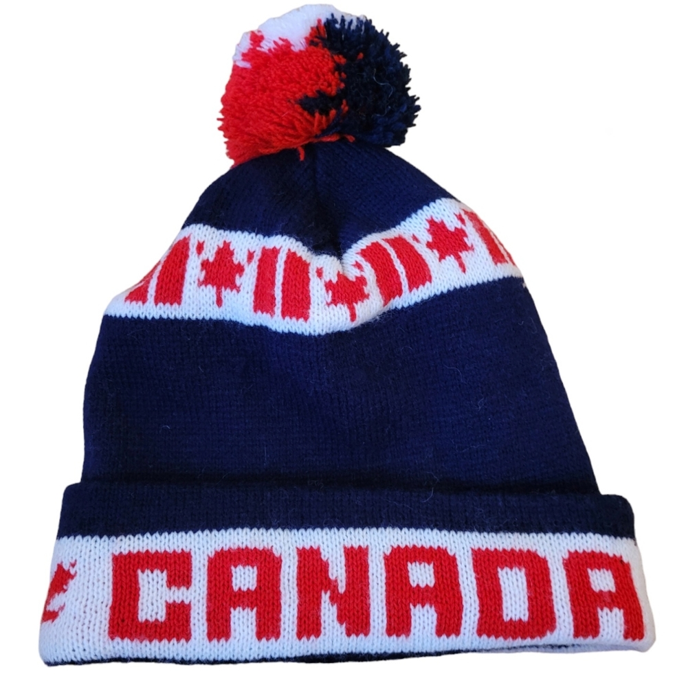 Vintage Canada knit beanie winter hat